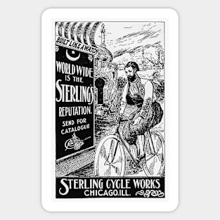 Vintage Stirling Cycles Illustration Sticker